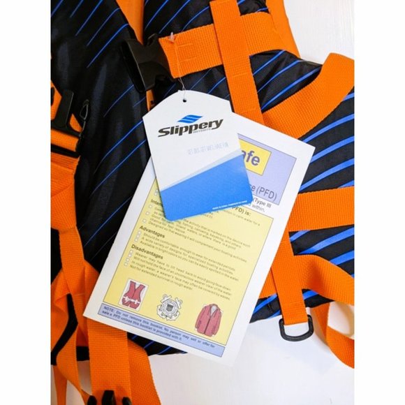 Slippery Hydro S13 Life Vest Watercraft Black Orange Blue Size Super XL NEW - Picture 5 of 8